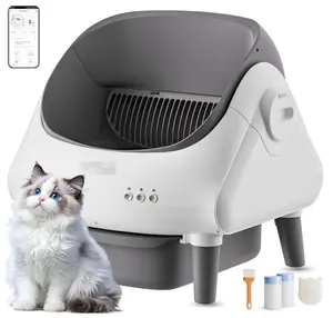 Smart Automatic Cat Litter Box - APP Remote Control, Weight Tracking, Odor Removal,Safe Anti-Pinch, Self-Cleaning for Medium Cats & Kittens