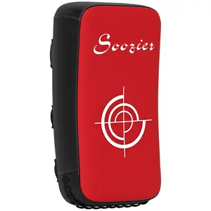 Soozier Curved Kick Shield, 16.5 in Muay Thai Pad Punching Pad for Martial Arts, Karate, Kickboxing, MMA, Taekwondo x 1 Unit, Red