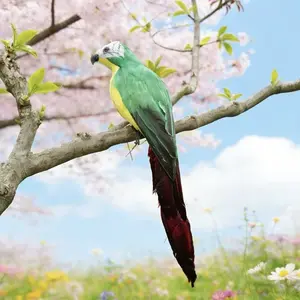 Realistic Parrot Garden Decoration, Foam Body with Feathers, Outdoor Indoor Use, Low Maintenance, Rural Theme Party Decor