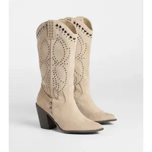 Moving Along Studded Cowboy Boots