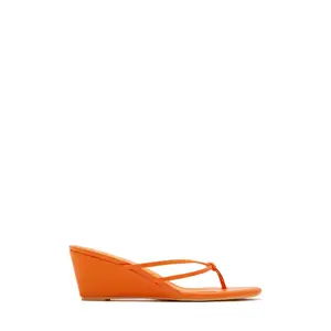 Mimosa Thong Strap Single Sole Wedges - Orange
