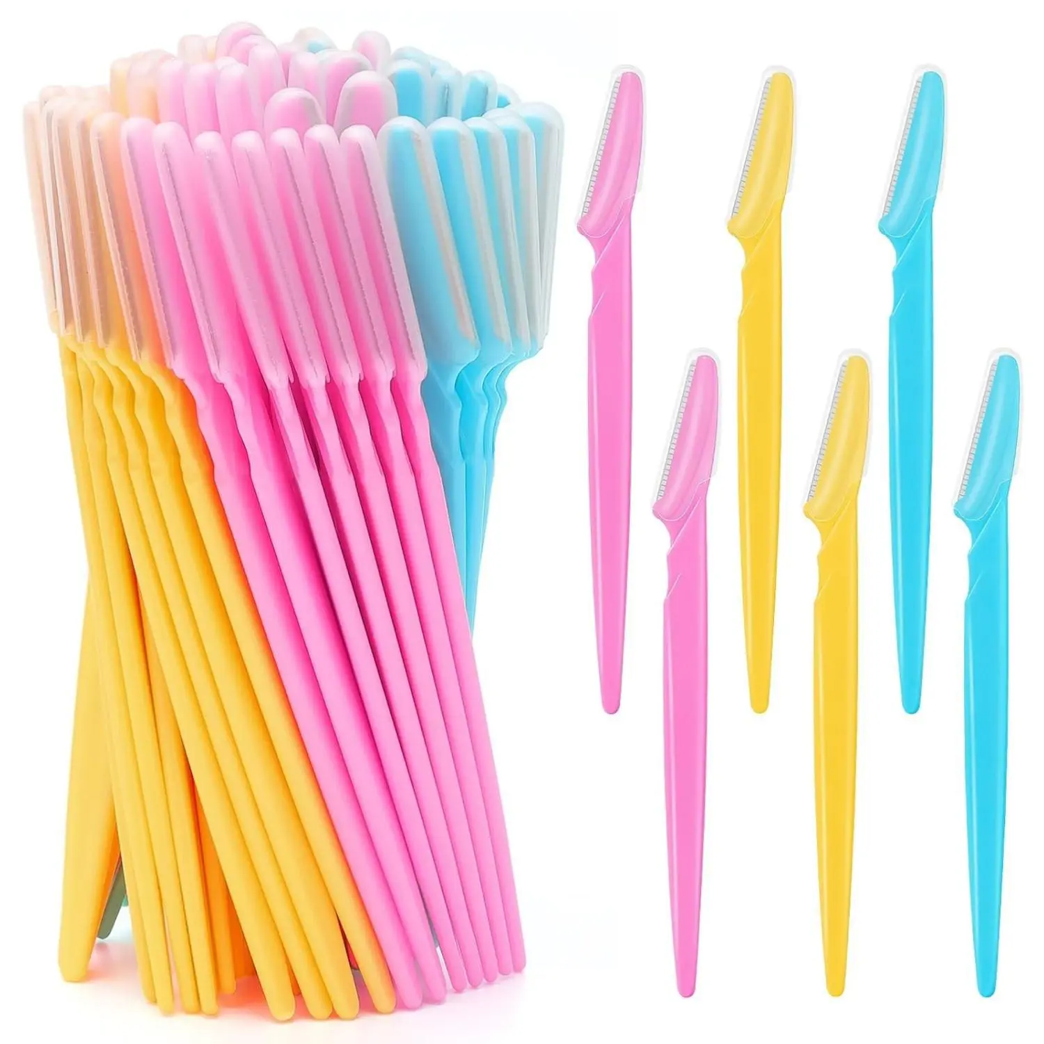 18 Pcs Eyebrow Razors Multicolor Face Razor Multipurpose Facial Razor Dermaplaning Tools for Women Men Eyebrow Trimmers Shaver with Protective Cover, Hair Removal Tools for Face Body Use