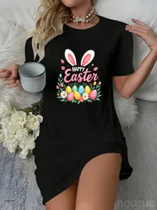 Happy Easter Bunny Spring Easter Egg Easter Dresss For Women Dress