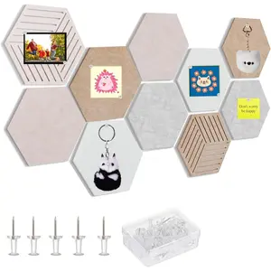 10 Pieces Notice Board Set, Cork & Felt Pinboard Suitable for Office Memo, Photo Wall Decor, Classroom DIY Cute Message Board