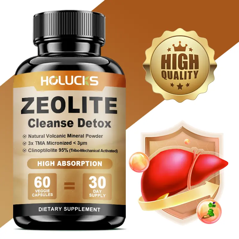 Complete Zeolite Detox Supplement for Heavy Metals & Toxins – Tribo-Activated 95% Clinoptilolite Zeolite with Glutathione, N-Acetyl-L-Cysteine, Cilantro, Chlorella, Spirulina, Liver & Gut Cleansing Vegan Capsules