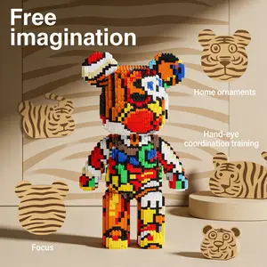 Creative Tiger Pattern Cute Bear Series Building Blocks Model, 1688pcs, Original Authentic, New 2026 Design, Perfect Gift, DIY Decor