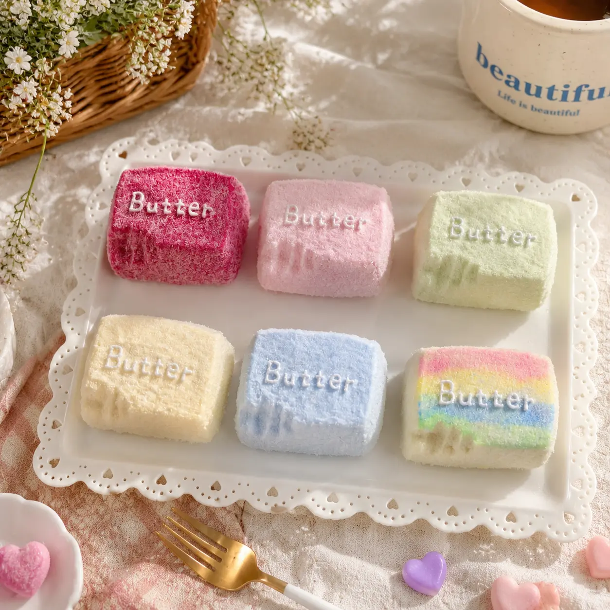 Taonini Realistic Flocked Macaron Butter Squishy Blind Box - Food-Grade Silicone Pastel Kawaii Soft Squeeze Toy, Premium Adult Stress Relief Sensory Squishy Fidgets Collectibles Fidgeting Toy