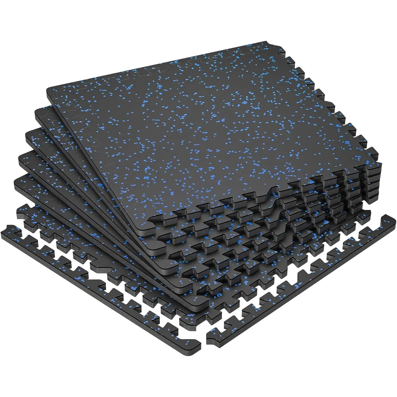 0.79 Inch Gym Flooring for Home Gym, Exercise Equipment Mats with Rubber Top, Interlocking Rubber Floor Tiles for Home Gym and Fitness Room, Protective Flooring Mat