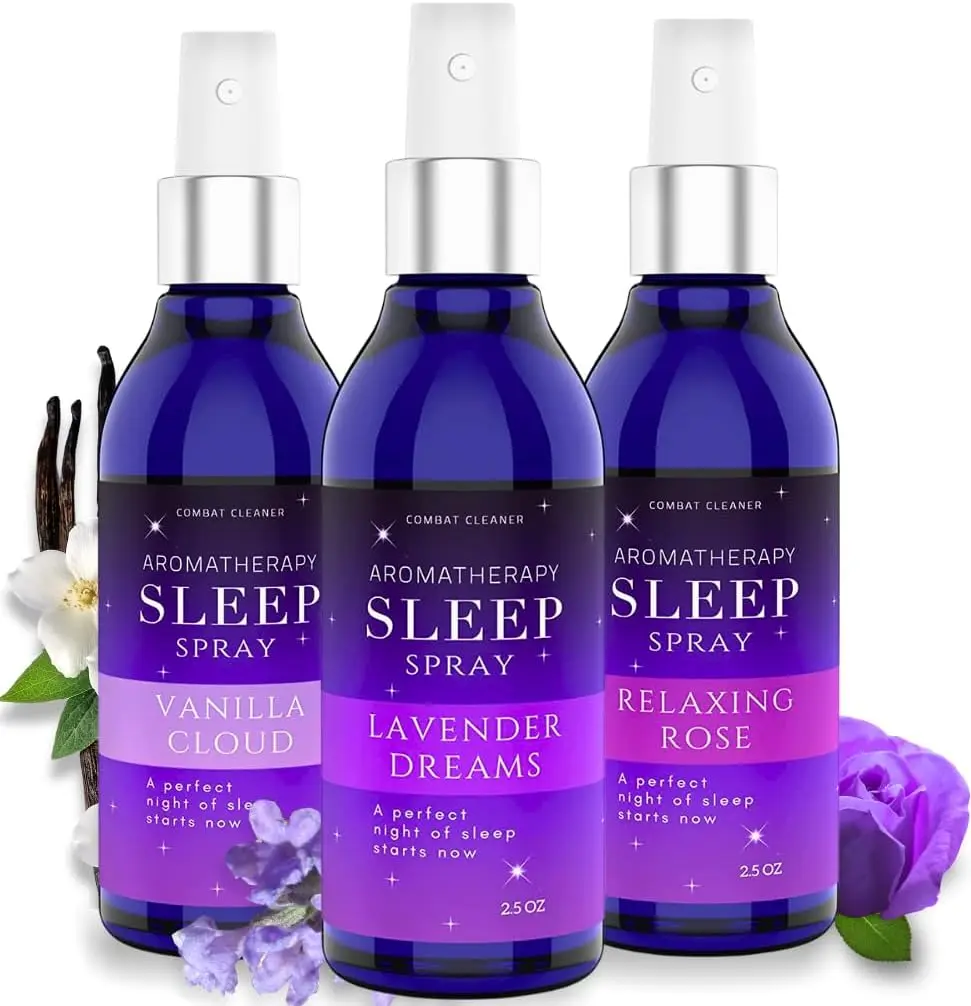 Combat Cleaner 3-Piece Fragrance Pillow Sleep Spray Set - Floral Aromatherapy Mist for Bedding, Relaxation, Deep Sleep (Bottle Set)