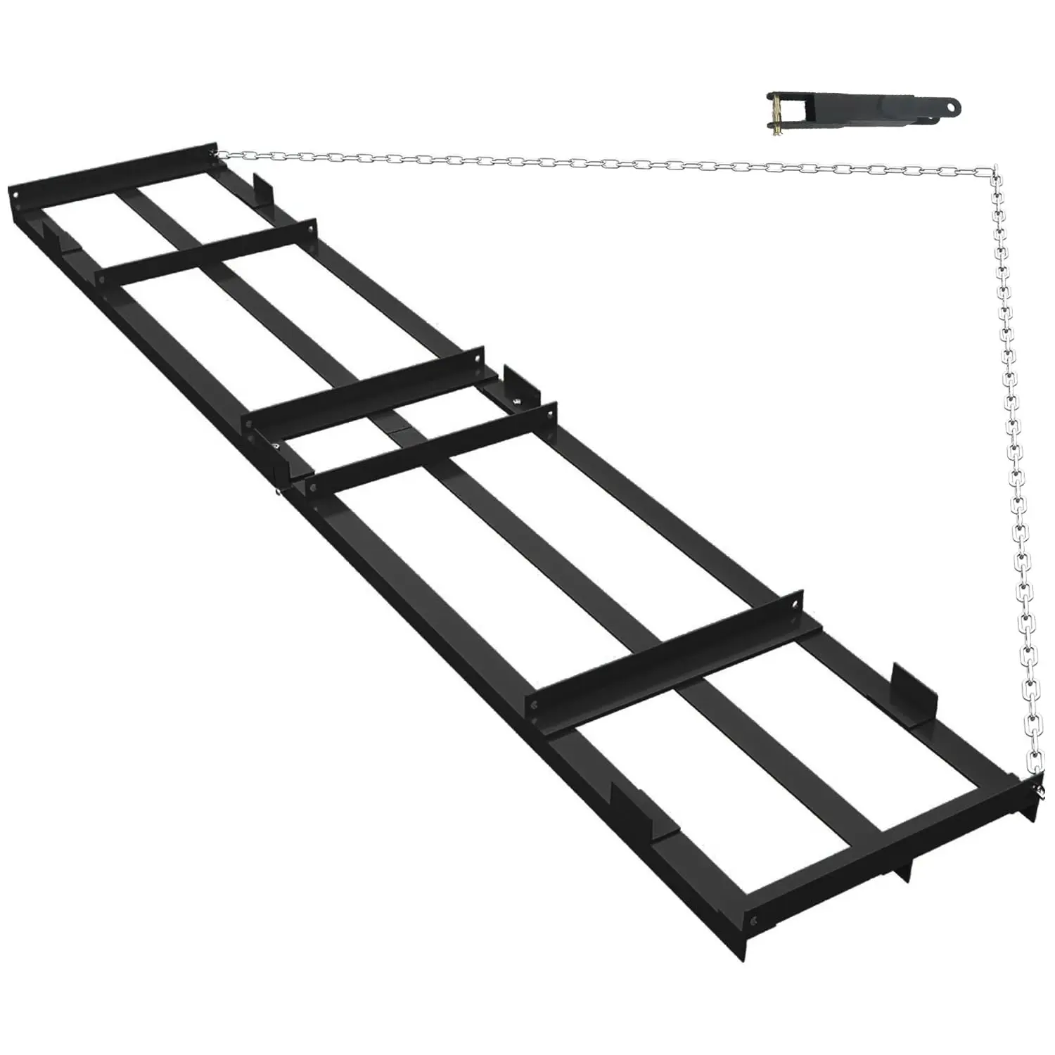 GARVEE Heavy Duty Drag Harrow Driveway Grader and Power Rake, 6 FT Chain Tow-Behind Lawn Rake for ATV, UTV, Tractor, Mower, Land Leveler for Gravel, Sand, Soil, Hay, 4 FT