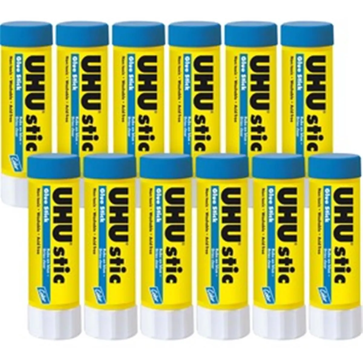 212 MAIN UHU Color Glue Stick (Saunders STD99653), 1.41oz Blue Adhesive with Airtight Cap, Children-Safe Strong Bond for Tools & Hardware Applications