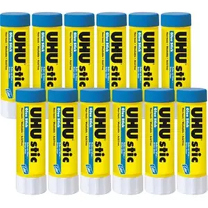 212 MAIN UHU Color Glue Stick (Saunders STD99653), 1.41oz Blue Adhesive with Airtight Cap, Children-Safe Strong Bond for Tools & Hardware Applications