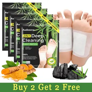 40pcs Natural Bamboo Charcoal, Foot DetoxPatches for Stress Relief, Toxin Removal & BetterSleep Natural Deep Cleansing Pads HealthyHealthcare Solution Treatment