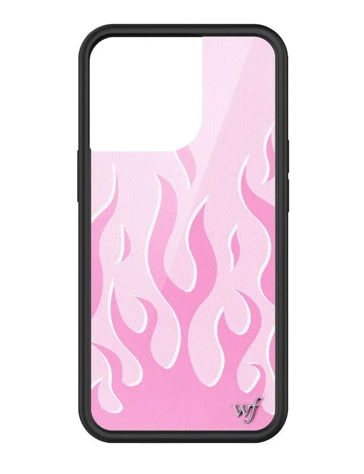 Wildflower Cases Limited Edition Pink Flames Custom Rubber Smartphone Case - Protective, Durable iPhone Cover, Trendy Classic Simple Accessory for Girls (Compatible with iPhone Devices)