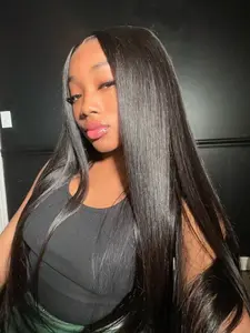 28 Inch Black Synthetic Wig, Long Natural Straight Wigs for Women and Men, Heat Resistant Fiber, Synthetic Material Wigs, Natural Looking, Cosplay Wig, Party Wig, Daily Use, Halloween, Gorgeous Fluffy Wigs Without Bangs