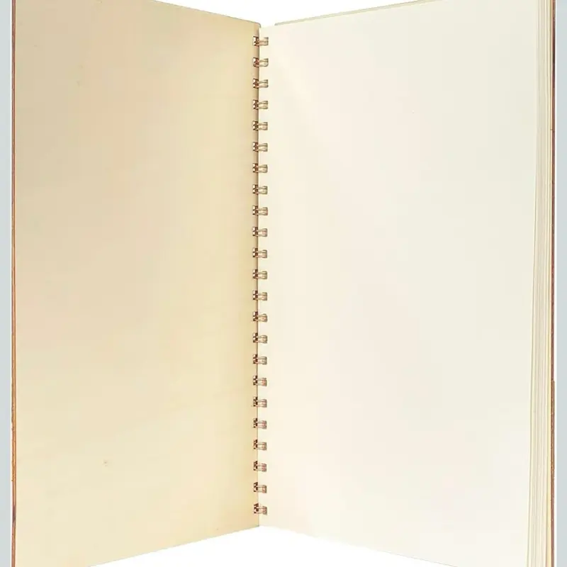 Custom Wood Covered Notebooks with Spiral Binding for Easy Flipping and Writing