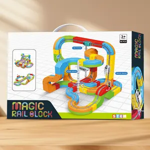 48 Pcs Component Set Toy Car Track Builder Play Set, Colorful Electric Lighting Race Car Track Set, Kids Hanging Track Game, Perfect Birthday & Holiday Gift, Ideal for Children,STEM Kids Toys