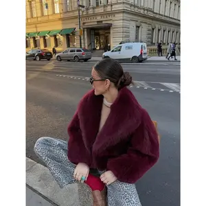 [Luxurious Fur Coat] Luxurious Women's Thick Fur Coat - Elegant Winter Jacket with Button Front, Non Elastic Coat for Cold Weather, Unique Coat for Daily and Formal ActivitiesRAIMENTRY