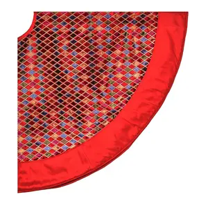 54"D Diamond Holiday Velvet Edge Tree Skirt by Valerie