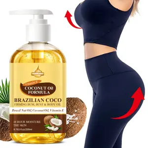 Brazil Nut Firming Body Oil 200ml | Coconut Oil + Jojoba Oil + Collagen Peptides, Firms, Moisturizes, and Brightens | Refreshing, Moisturizing and Non-Greasy, Creates a Perfect Curve