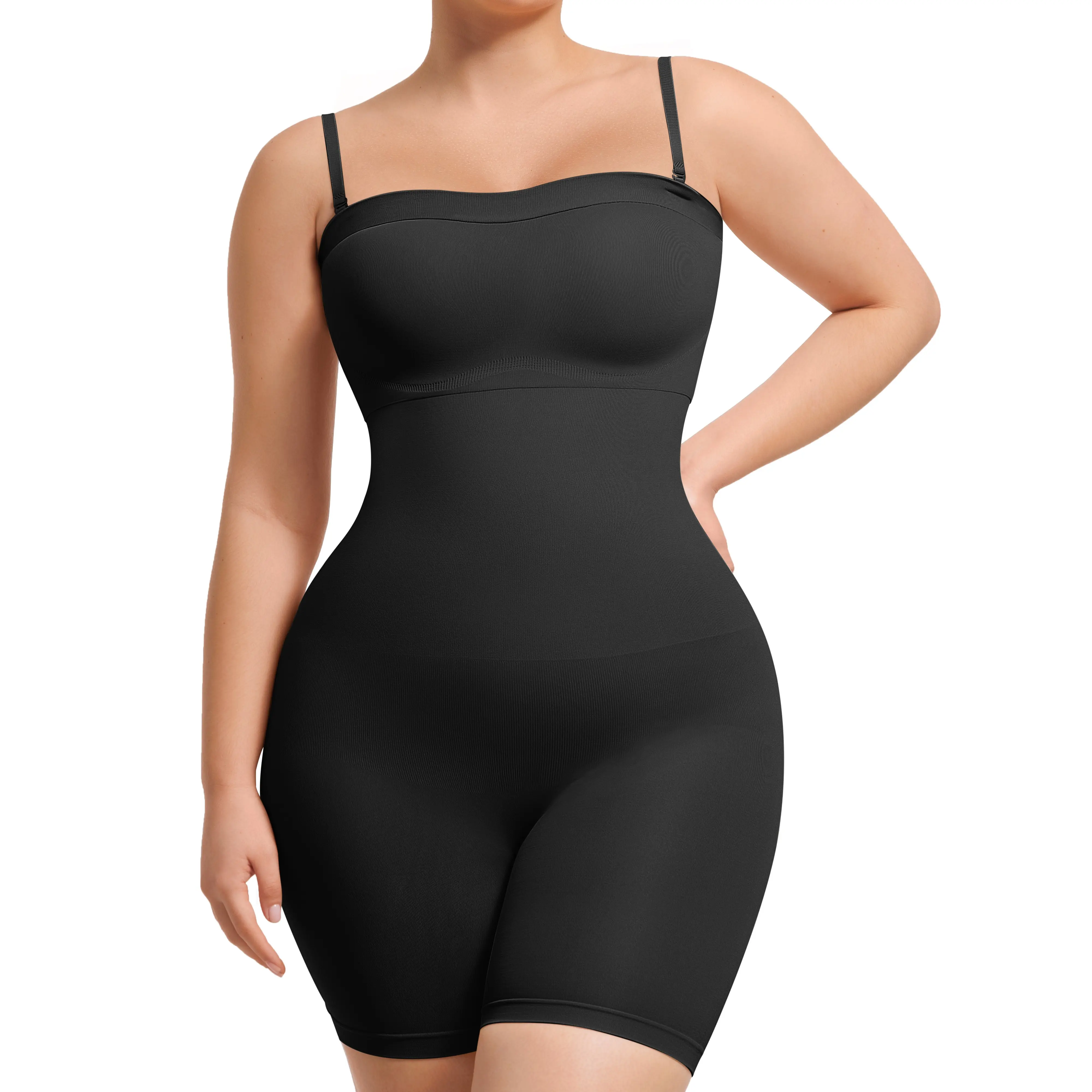 FeelinGirl #Live Women's Shapewear Tummy Control Butt Lifter Body Shaper Seamless Mid Thigh Bodysuits