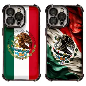 Mexico Flag Eagle Phone Case Mexican National Emblem Protective Cover for iPhone 17/1615/14/13/12/11 Pro Max, Shockproof Corners Design