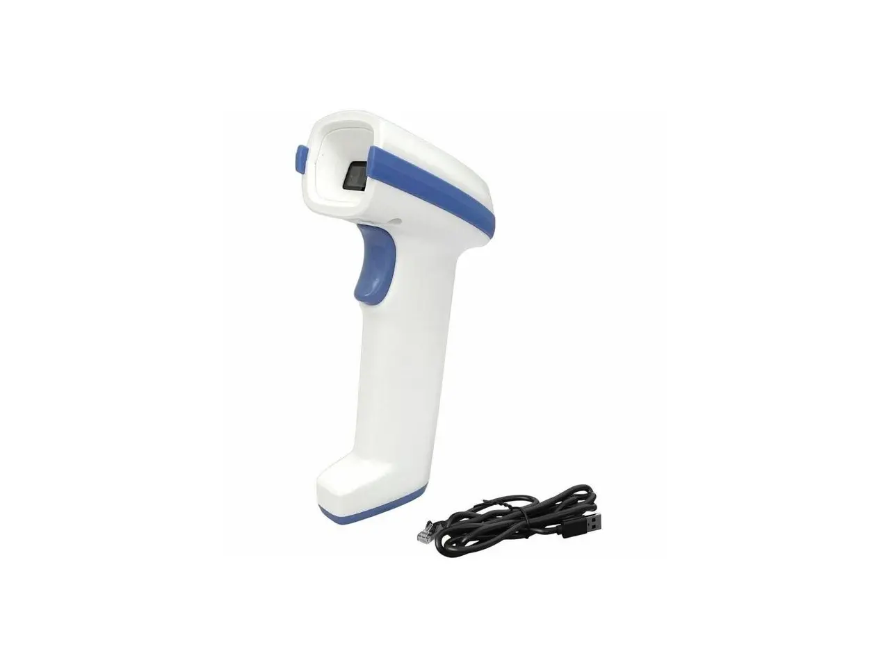 AMBIR BR112 Healthcare USB Barcode Scanner - Cable/Wireless Connectivity - 8.27" Scan Distance - 1D, 2D - LED - USB - White, Blue - IP52 - Healthcare, Industrial, Inventory, Warehouse, Logistics