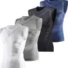 VRYXAL Men's 4-Pack Seamless Compression Tank Tops - Quick-Drying, Fitted, Breathable Sleeveless Workout Activewear, Men's Sports Singlet for Gym, Running, Under Tees, Quick-Drying Men's Sports Singlet