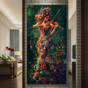 flower girl pattern diy diamond arts colorful painting kit without frame, diy 5d diamond arts colorful painting kit, wall art decor for home living room bedroom