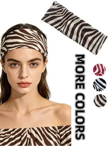 3pcs Zebra Print Yoga Sports Headbands, Elastic Non-Slip Wide Sweatband Headband Sweat-Wicking Hair Bands for Women, Sweat Absorbing Headband Exercise Fitness Running Gym Workout Accessories