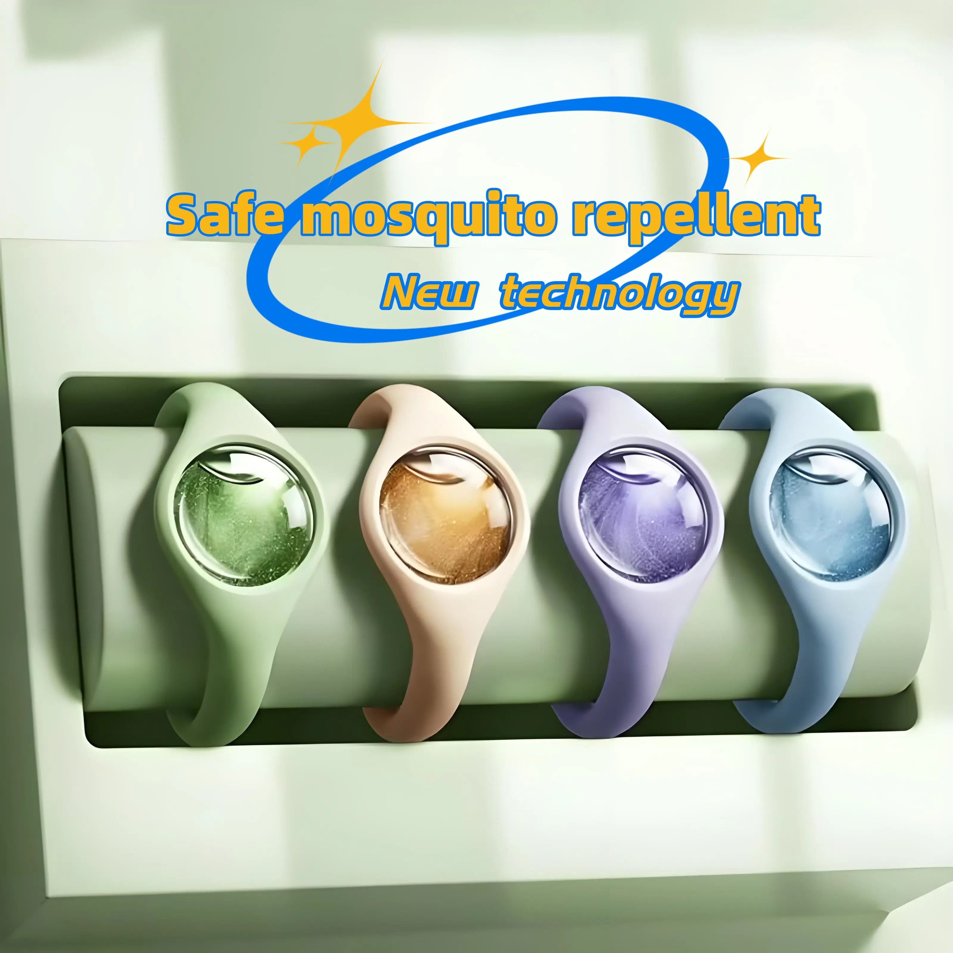 Safe Mosquito Repellent Bracelet DEET-Free Non-Toxic Plant-Based Essential Oils Waterproof Silicone Band for Kids & Adults Long-Lasting Outdoor Camping Travel Protection