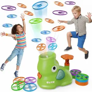 Stomp Launch Flying Disc Launcher Toy for Kids, Elephant Butterfly Catching Game with 8 Colorful Disks, 2 Catch Nets & Goggles, Outside Toys for Kids, Flying Toys for 3-8 Year Old Boys Girls