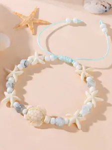 Bohemian Turtle Starfish Handmade Beaded Bracelet, Boho Style Bracelet, Adjustable Cute Couple Bracelet, Perfect for Daily Wear and Beach Vacation Gifts
