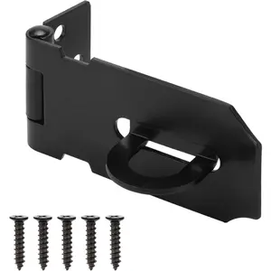 Door Lock Hasp Latch, Iron Safety Packlock Clasp Hasp Lock Latch, Extra Thick Gate Lock Hasp with Screws Brushed Finish 1 Pack(3 Inch)
