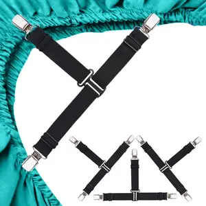 Sheet Straps Fitted Sheet Clips Holder Surspeners Keep Sheets in Place Bed Sheet Fasteners Gripper Black 4P
