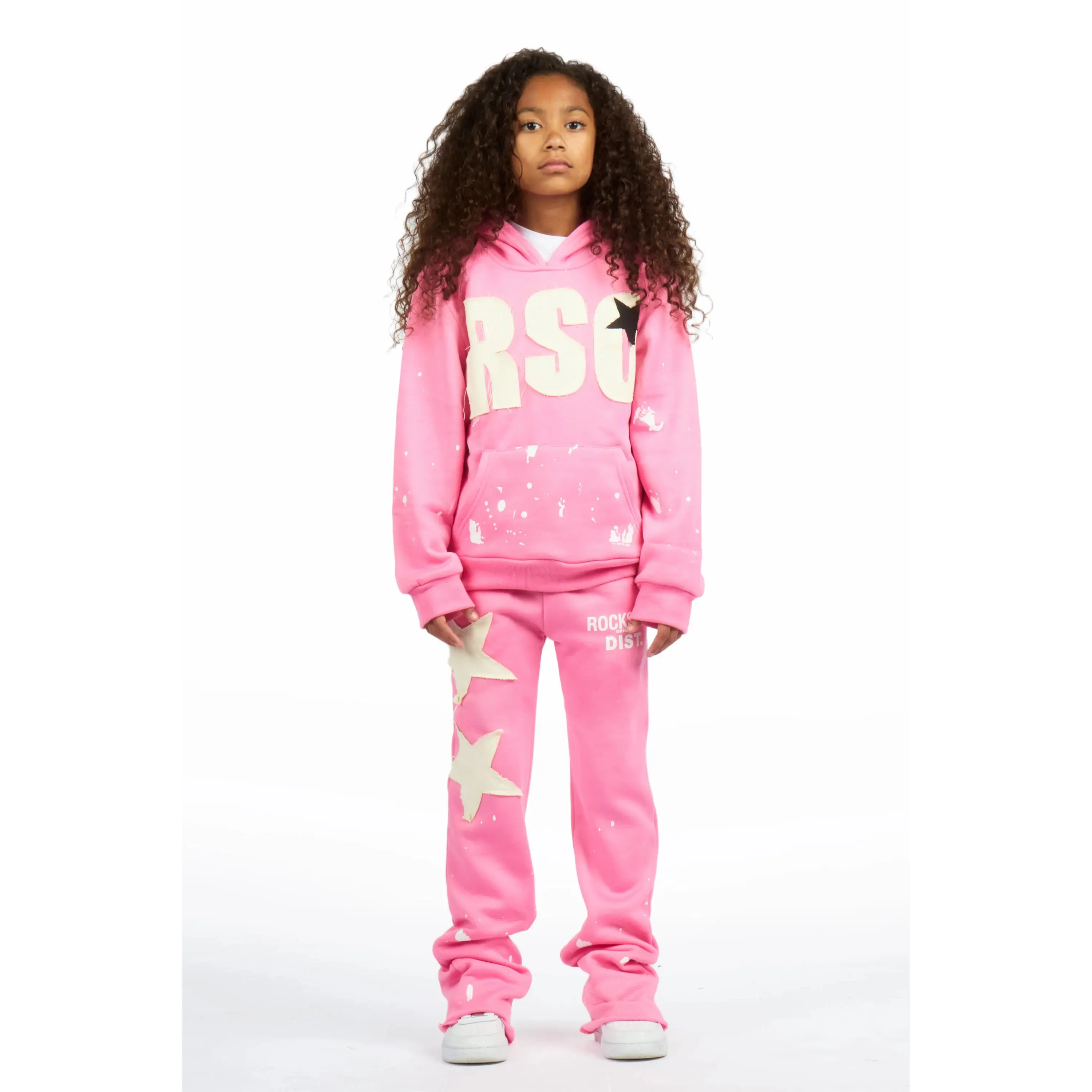 Girls Kymesha Ice Pink Stacked Track Set
