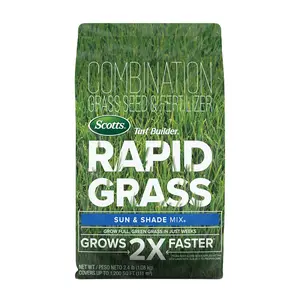 Scotts Turf Builder Rapid Grass Sun & Shade Mix - Seed and Fertilizer for Fast Growing Lawn, 2.4 lb.