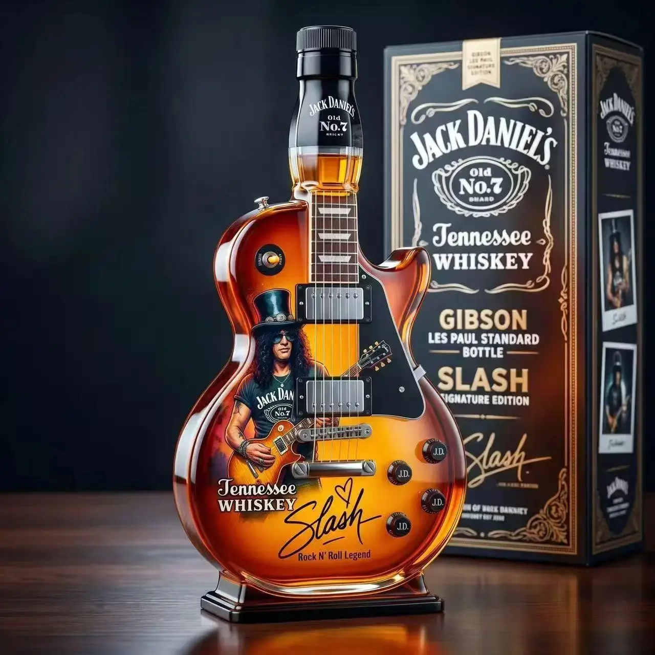 Slash Les Paul Guitar Whiskey Decanter | Iconic Rock Bar Collectible Bottle, Perfect Unique Gift for Guitar & Rock Music Fans |Slash Les Paul Guitar-Shaped Whiskey Decanter