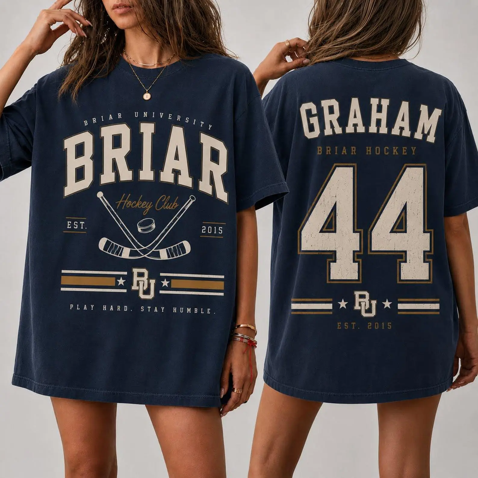 Briar U Hockey Shirt, Off-Campus Garrett Graham 44 University T-Shirt, College Oversize Tee, Romance Novel Gift
