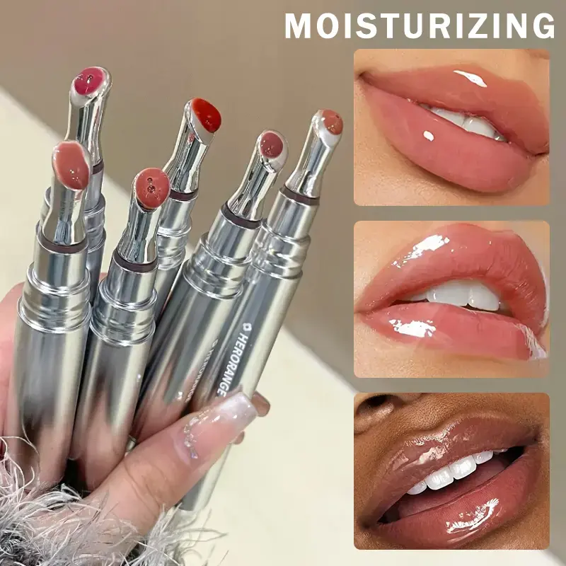 HERORANGE 6-Piece Tinted Hydrating Plumping Lip Gloss Tinted Lip Gloss Set, Makeup Lip Care Product with Hydrating, Plumping, Sheer Dewy Effects, Unisex for All Skin Types, Ideal for Festivals, Trendy Teen Girls Gift