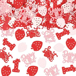 1Pack Strawberry Theme Confetti Pack, 100 Sheets, Desktop Scatter Confetti, Perfect for Birthday Parties, Baby Shower, Fruit Themed Celebrations