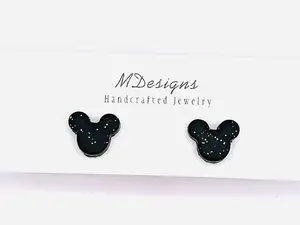 Mouse Silhouette Stud Earrings