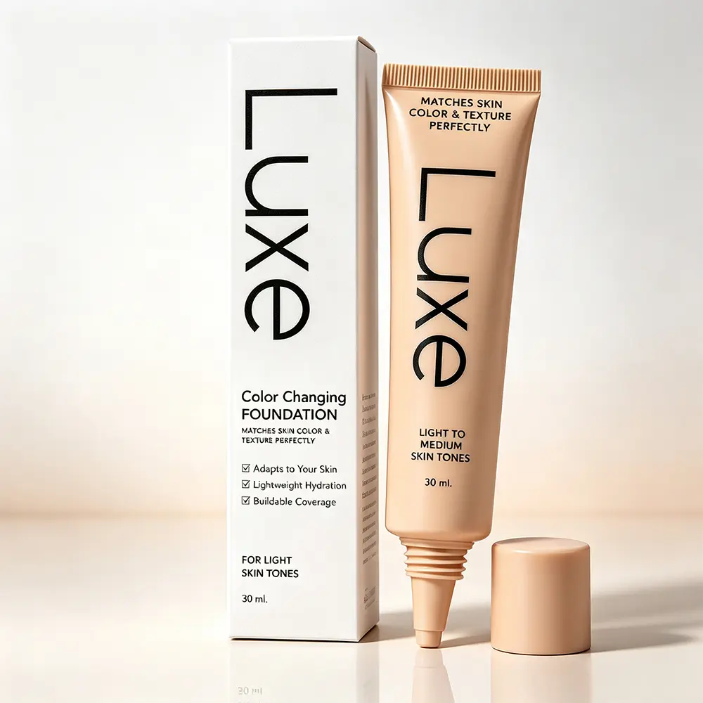 Luxe Self-Adjusting Color-Changing Liquid Foundation for Light-to-Medium Skin Tones, Lightweight Moisturizing, Buildable Coverage, Natural Dewy Flawless Seamless Blend, Long-Lasting Makeup