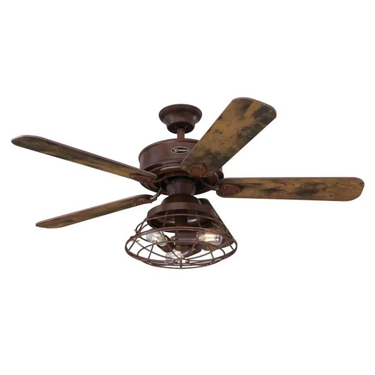 Westinghouse 48-in Vintage Barnwood Ceiling Fan with Reversible Plywood Blades, Dimmable LED Lights, Remote Control, Down Rod Mount, Quiet Performance (11.42 H X 15.24 W X 27.87 L In., 22.04 lbs, 470 Lumens) for Indoor Use Large Rooms Up to 225 Sq Ft, Cei