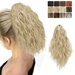 Yetta Short Curly Ponytail Extension 12" Light Weight Claw Clip Extension 100g Synthetic Curly Wavy Hair Extension Clip Wacy Ponytail Extension Synthetic Hairpiece Natural Look