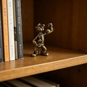 2 Piece Vintage Brass Popeye Figurines, Perfect for Home Decor, Office Desk Tea Pets, Craft Miniatures, Retro Style Ornament, Figurine Set