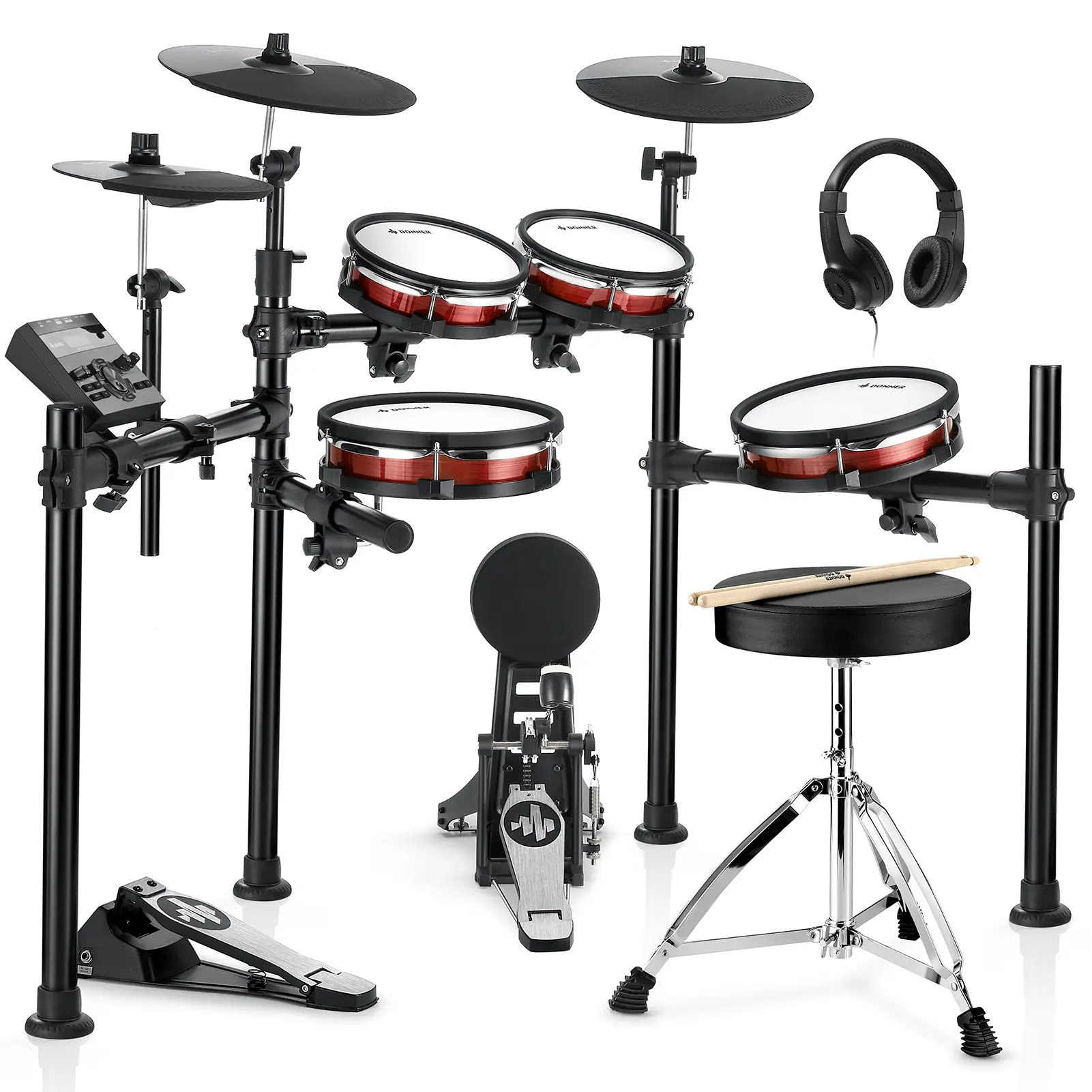 Donner DED-200 MAX Electronic Drum Set 5-Drum 3-Cymbal with Drum Throne/Headphone Donner DED-200 MAX Electronic Drum Set 5-Drum 3-Cymbal with Drum Throne/Headphone