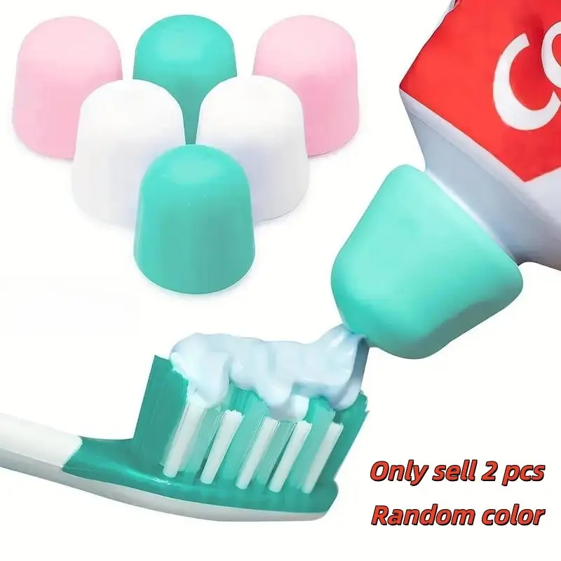 Self-Closing Toothpaste Caps, Silicone Dustproof Oral Toothpaste Covers, Simple Practical Design, Home Use, Daily, Prevent Waste, Reduce Waste, 2 Pieces