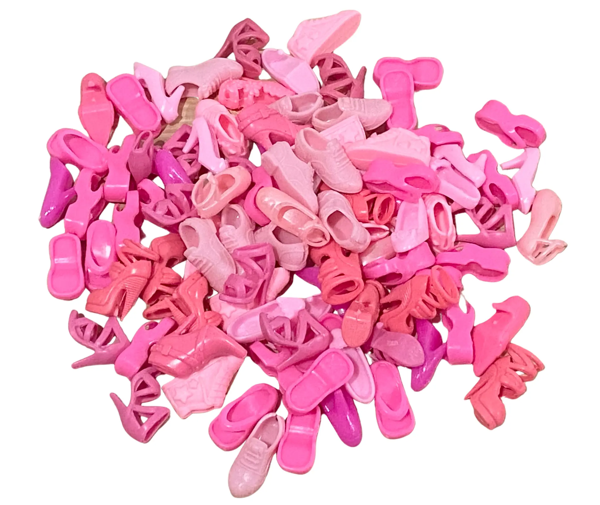 50 Pairs of Lt. Pink Mix Fashion Doll Shoes - Perfect Doll Accessories for Stylish Looks