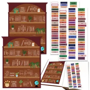 Bible Reading Tracker Stickers & Study Supplies Guide Kit, Bible Journaling, Study Guides, Sticker Pack, Labels, Index Dividers, Bible Tabs for Women - Gifts for Beginning Readers Journey, 2 Sets (4 Sheets Total), 7.6"X7", Self Adhesive Stickers